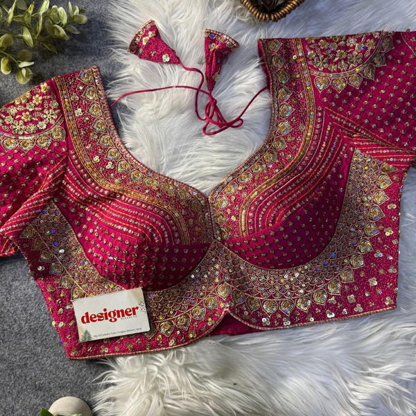 Sabyasachi inspired Bridal Hand Work Georgette Blouse