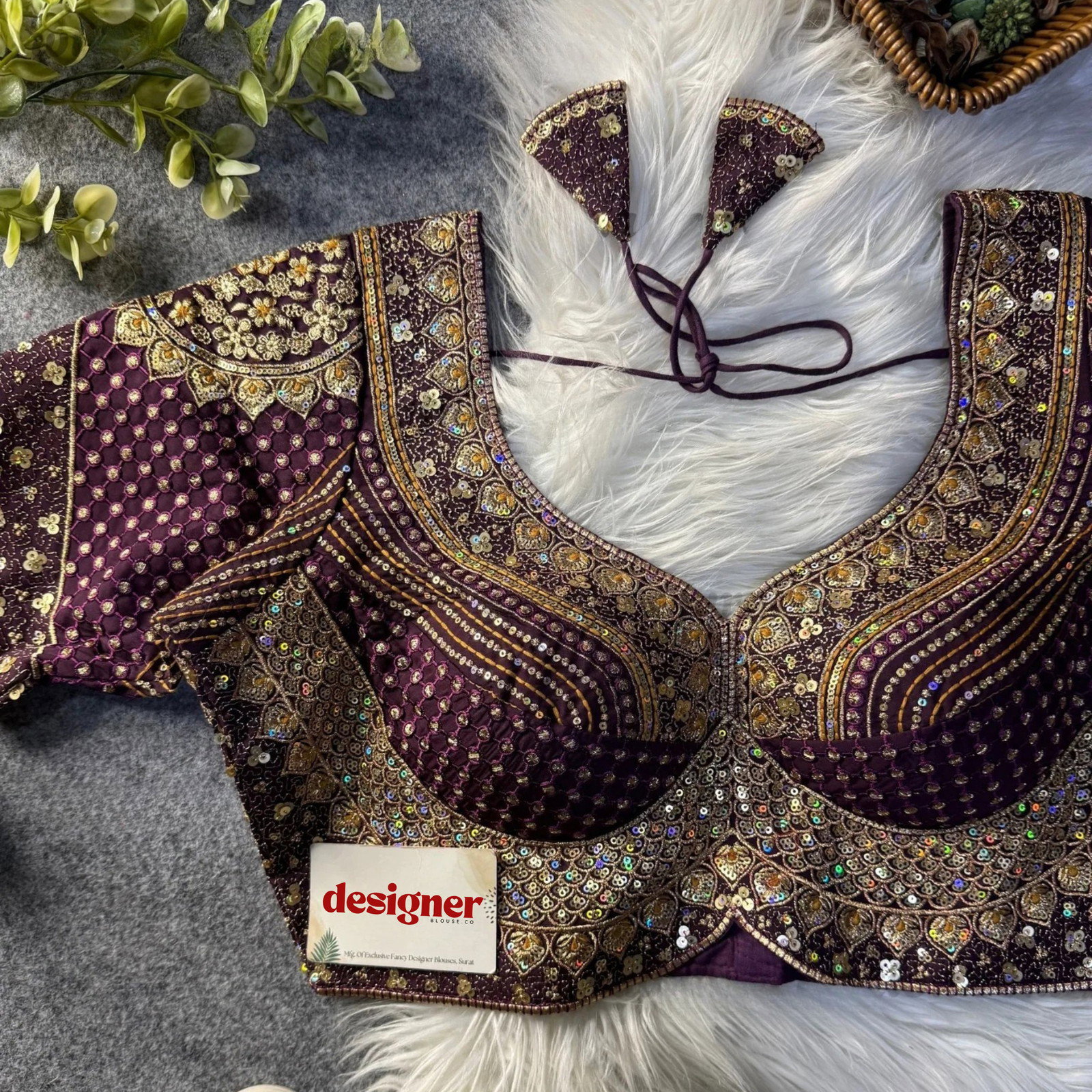 Sabyasachi inspired Bridal Hand Work Georgette Blouse 9