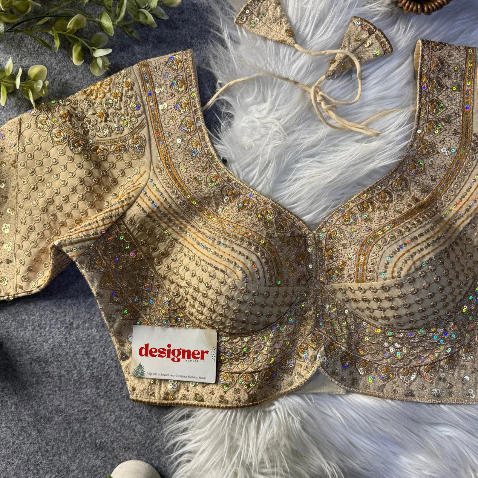 Sabyasachi inspired Bridal Hand Work Georgette Blouse 8