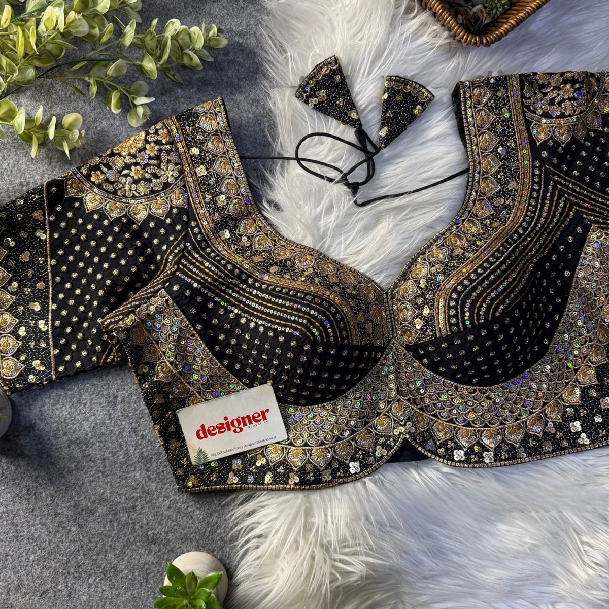 Sabyasachi inspired Bridal Hand Work Georgette Blouse 7