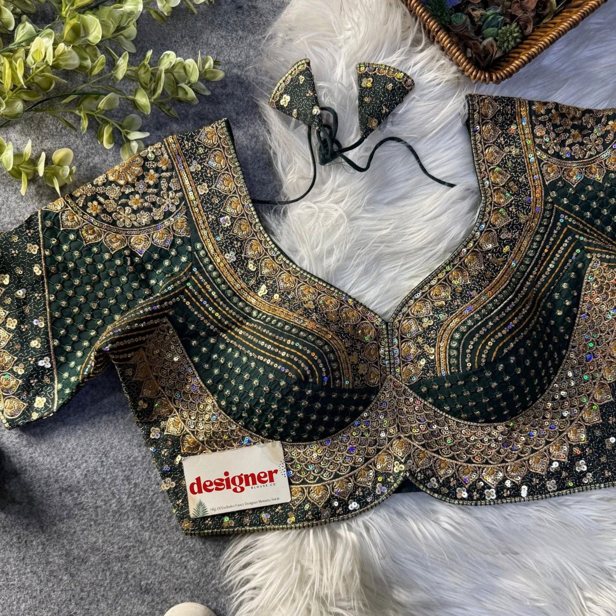 Sabyasachi inspired Bridal Hand Work Georgette Blouse 6