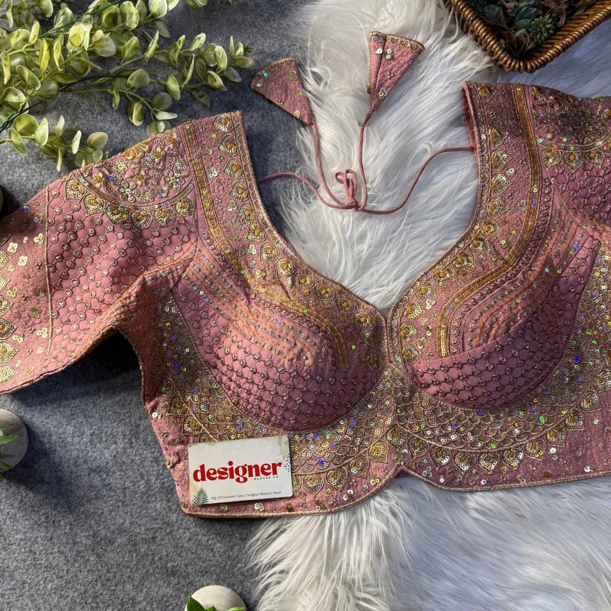 Sabyasachi inspired Bridal Hand Work Georgette Blouse 5
