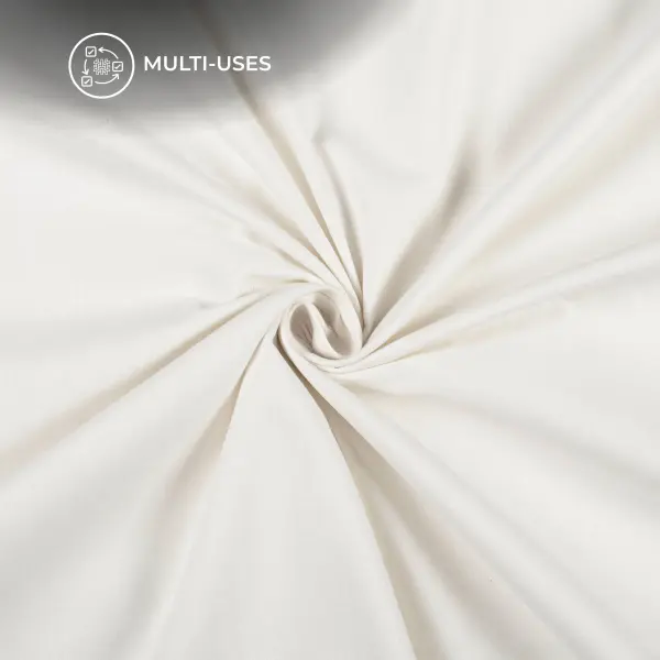 White Plain Cotton Flex Fabric Dyeable