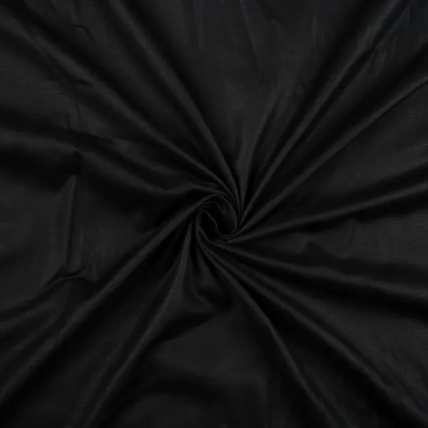 Black Plain Cotton Flex Fabric