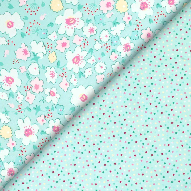 Multi Color Polka Dots Digital Print Muslin Fabric 2