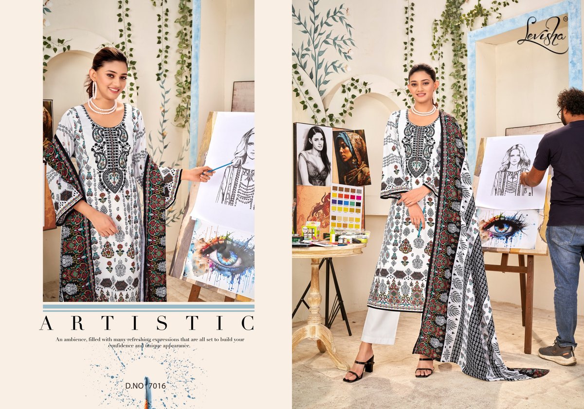 LEVISHA NAIRA NX VOL-7 BLACK & WHITE 7013 TO 7018 4