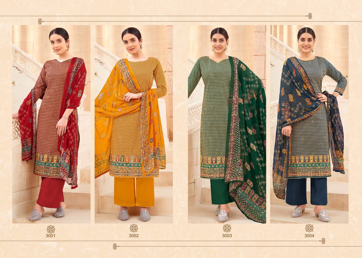 KALA FASHION ORANGE - 3 3001 TO 3004 5