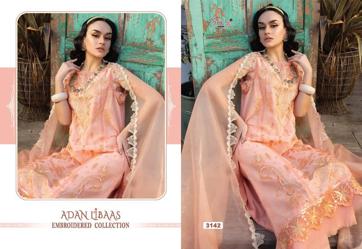 Shree Fab Adan Libaas Embroidered Collection 3140-3145 Series 3
