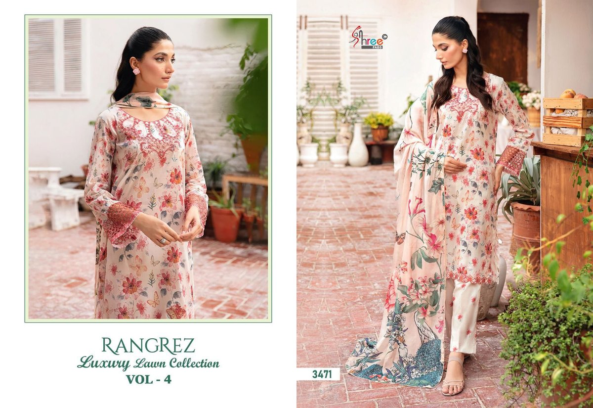 SHREE FAB RANGREZ LUXURY LAWN COLLECTION VOL-04 3470 TO 3476 2