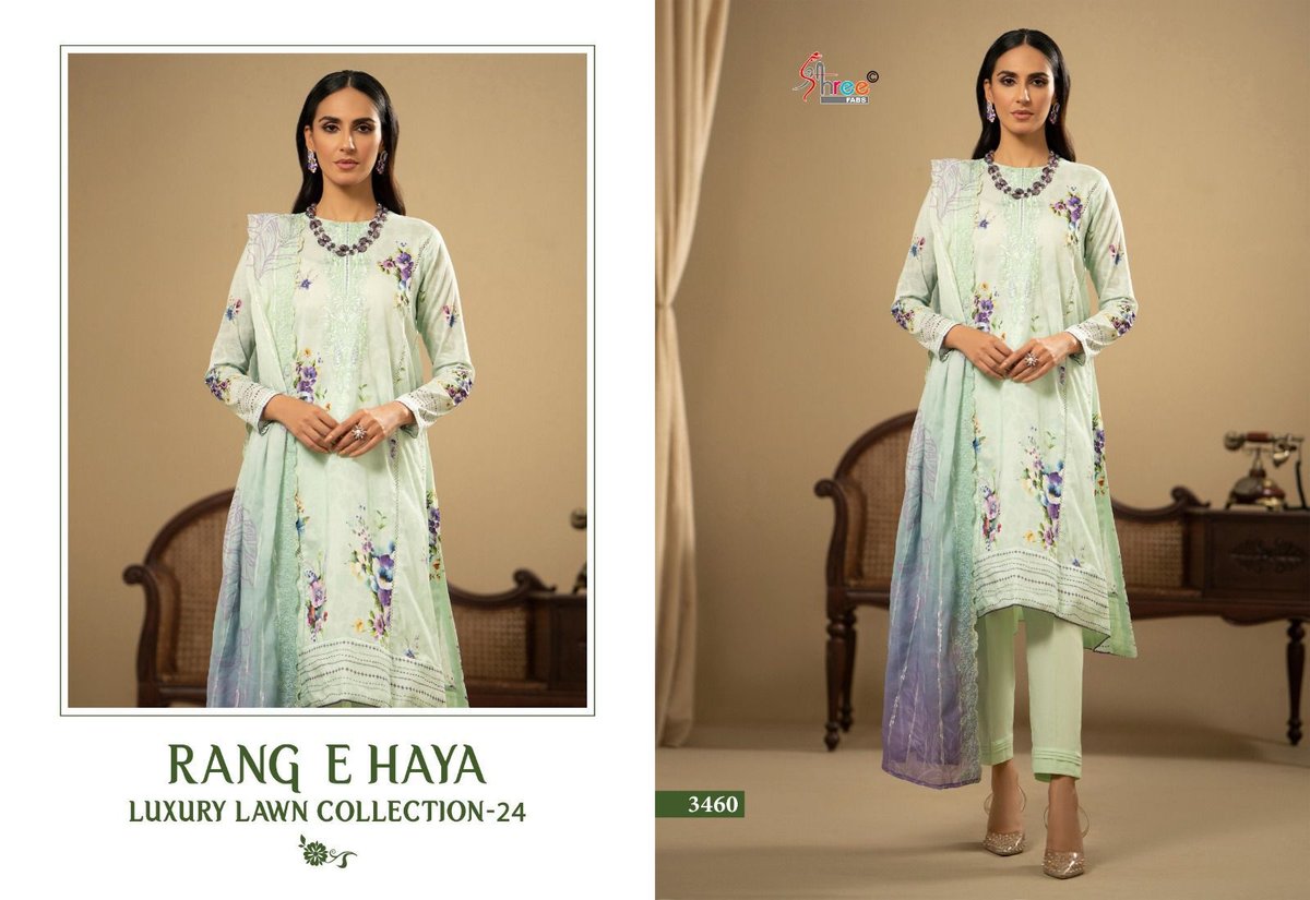 SHREE FAB RANG E HAYA LUXURY LAWN COLLECTION VOL-01 3458 TO 3463 3