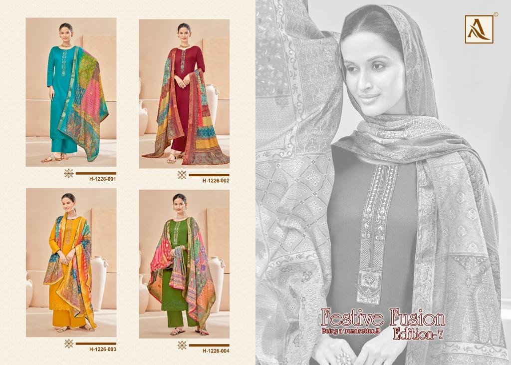 Alok Suit Festive Fusion Edition Vol-7 1226-001 to 1226-004 Series 5