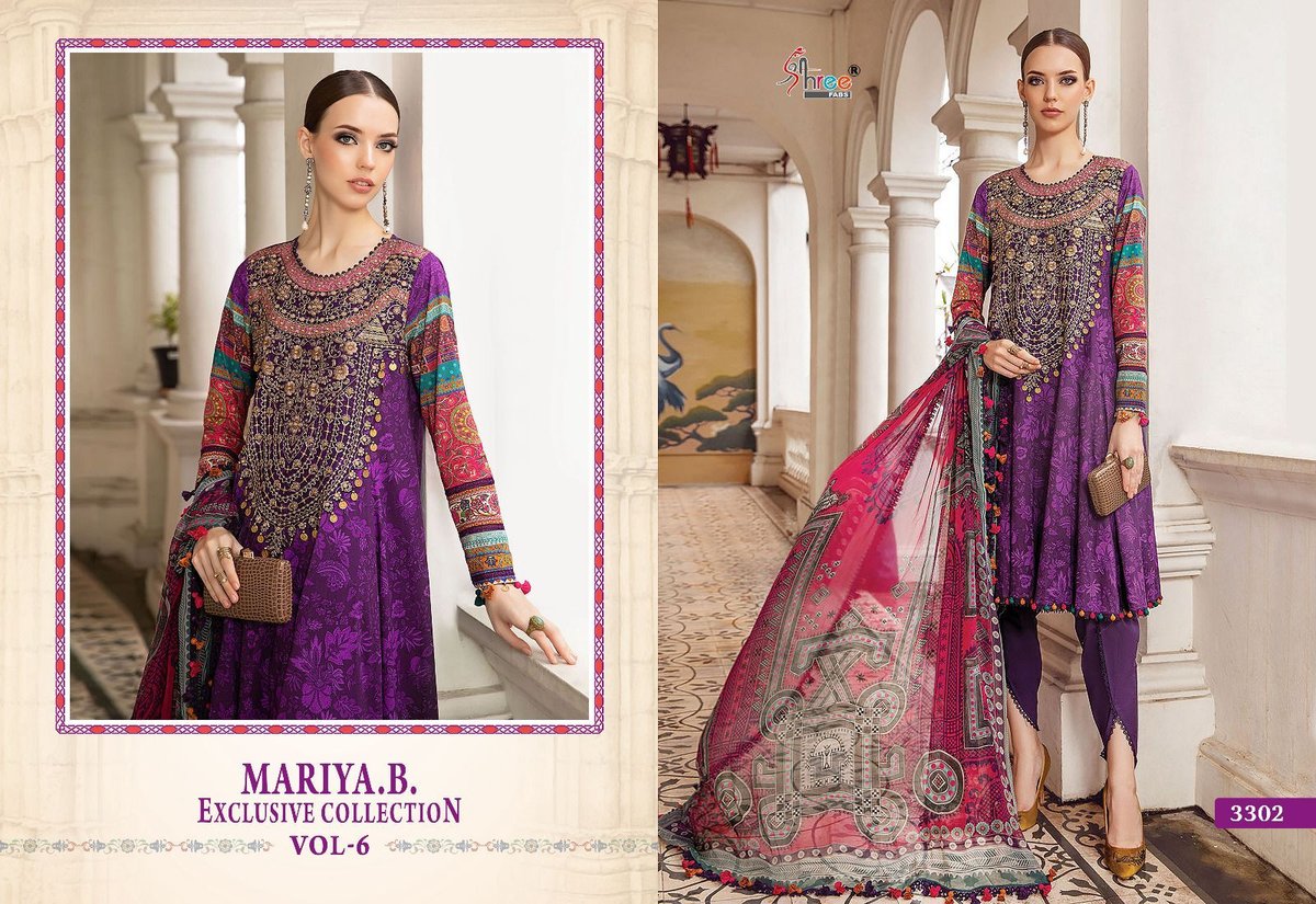 SHREE FAB MARIA B EXCLUSIVE COLLECTION VOL-06 SERIES 3298 TO 3305 5