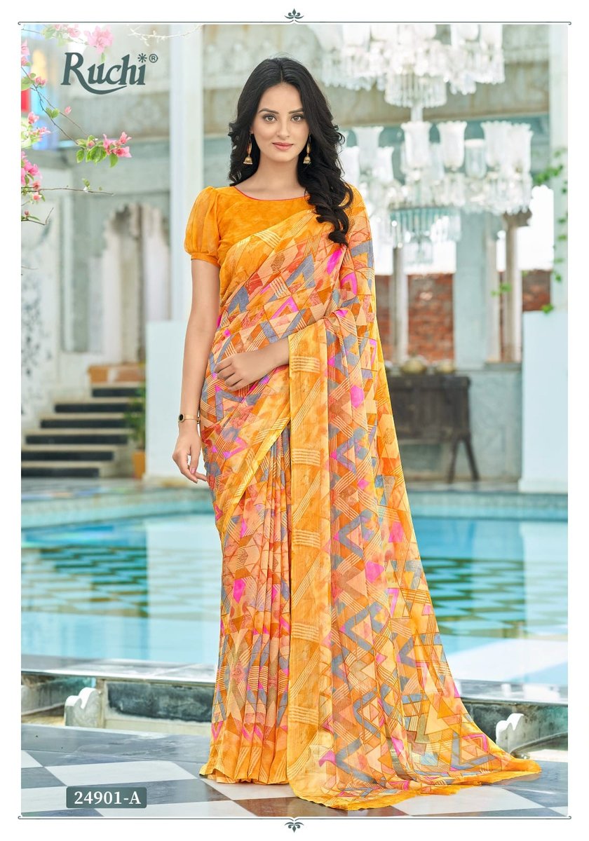 Ruchi Saree Star Chiffon 122nd Edition 24901 to 24906 Colors Series 1
