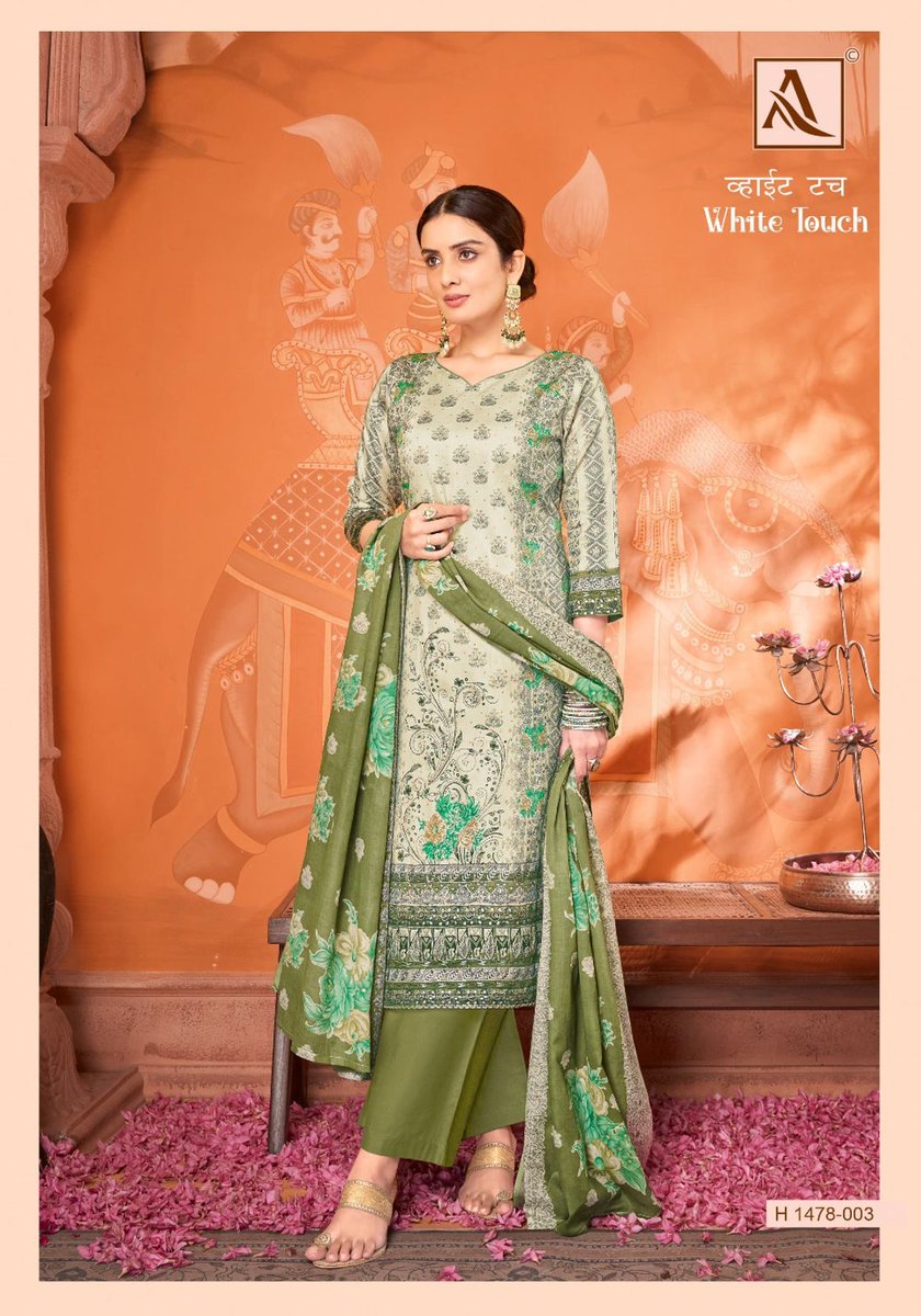 ALOK SUIT WHITE TOUCH H-1478-001 TO H-1478-006 3