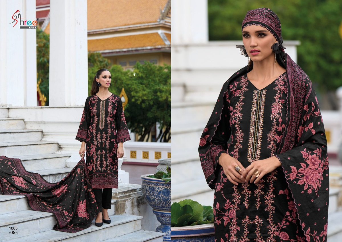 SHREE FAB RIWAYAT PREMIUM EMBRODERED LAWN COLLECTION 1001 TO 1005 5