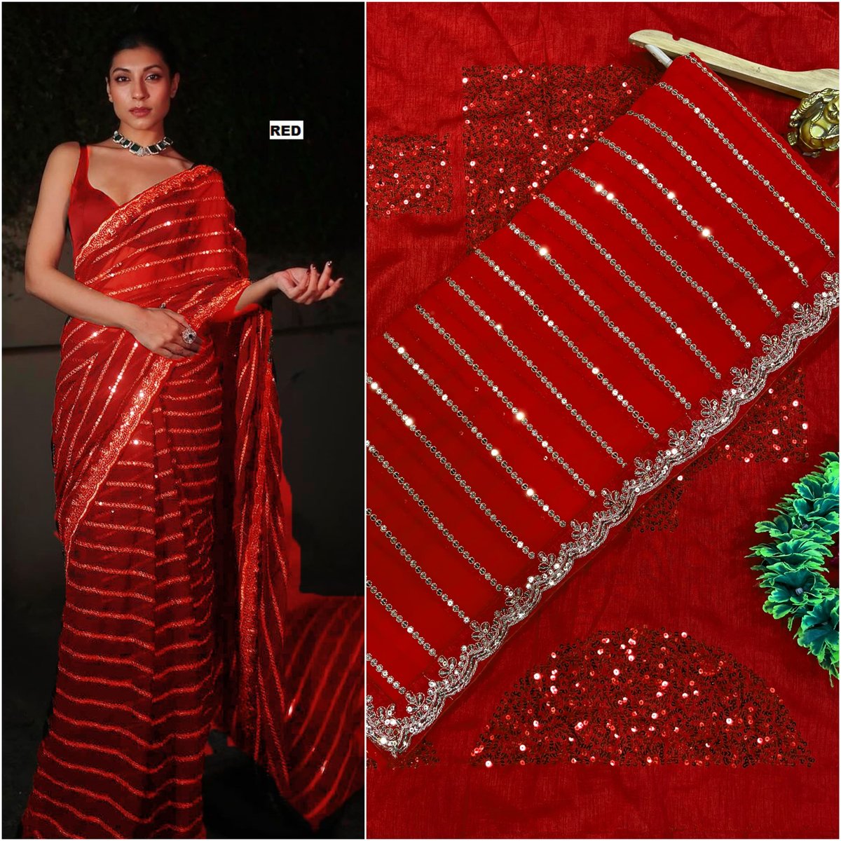 NEW TRENDING BOLLYWOOD BLOCKBUSTER SEQUINS DESIGN 3393 5