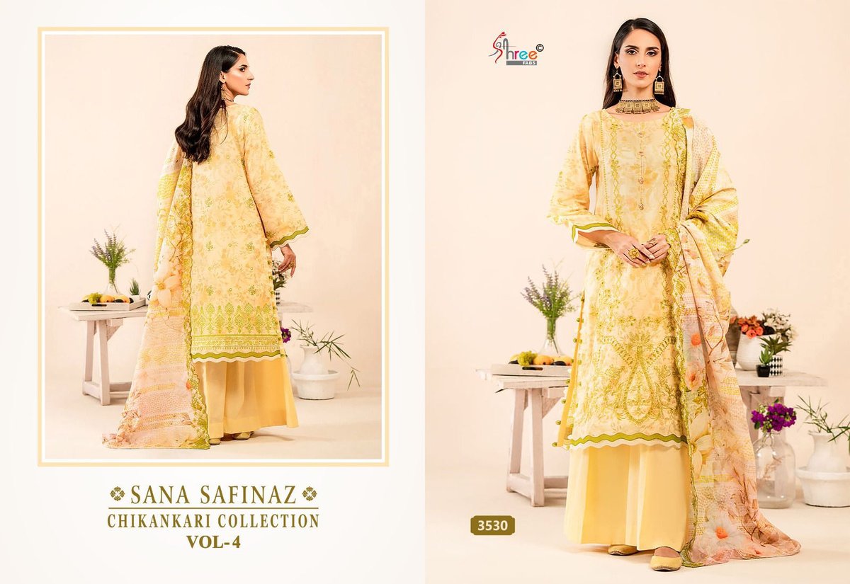SHREE FAB SANA SAFINAZ CHIKANKARI COLLECTION VOL-4 3527 TO 3532 4