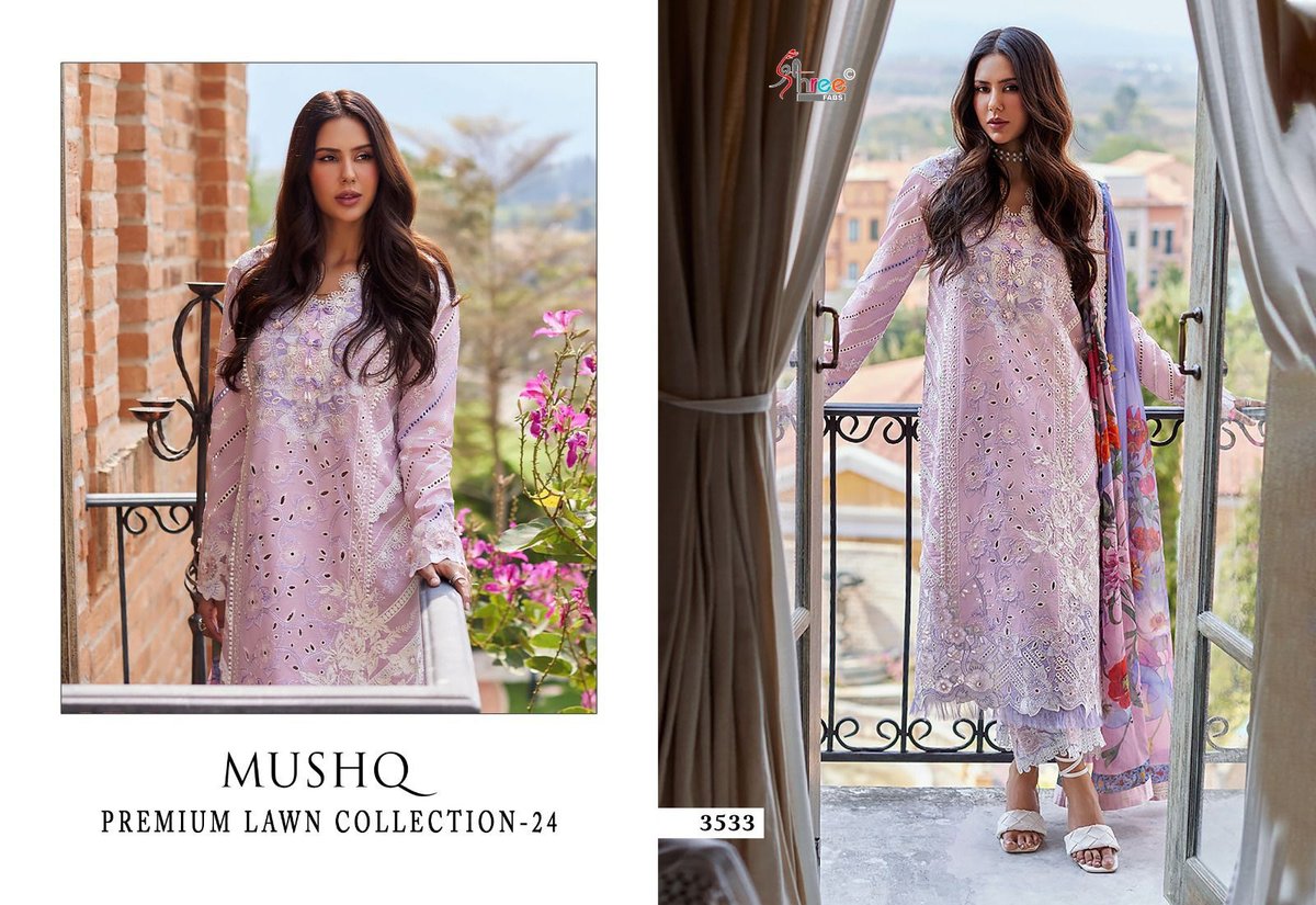 SHREE FABS MUSHQ PREMIUM LAWN COLLECTION-24 3533 TO 3538 1
