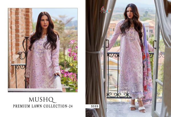 SHREE FABS MUSHQ PREMIUM LAWN COLLECTION-24 3533 TO 3538