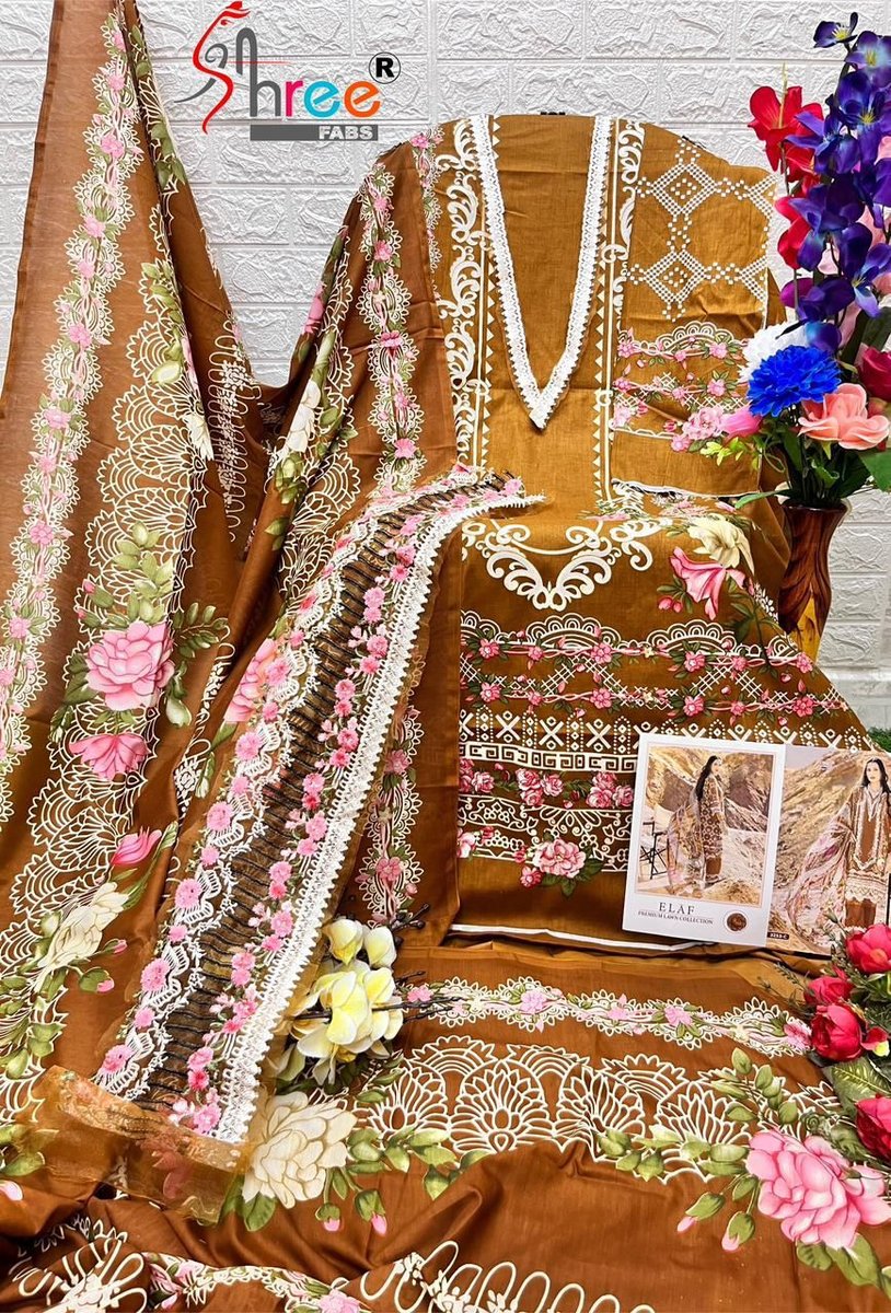 Shree Fab Elaf Premium Lawn Collection 3253 Colors 6