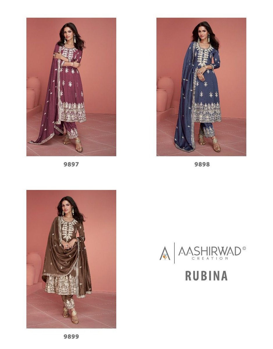 AASHIRWAD CREATION RUBINA 9897 TO 9899 4