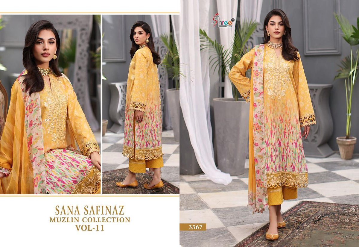 SHREE FABS SANA SAFINAZ MUZLIN COLLECTION VOL-11 3564 TO 3568 4