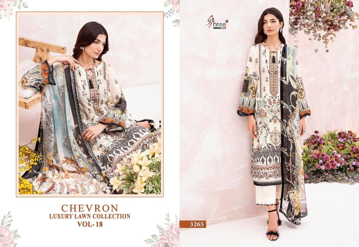 Shree Fab Chevron Lawn Collection Vol-18 3264-3270 Series 2