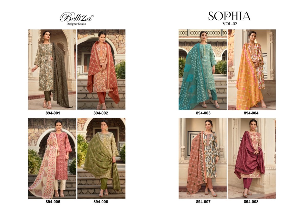 BELLIZA DESIGNER SOPHIA VOL-2 894-001 TO 894-008 9