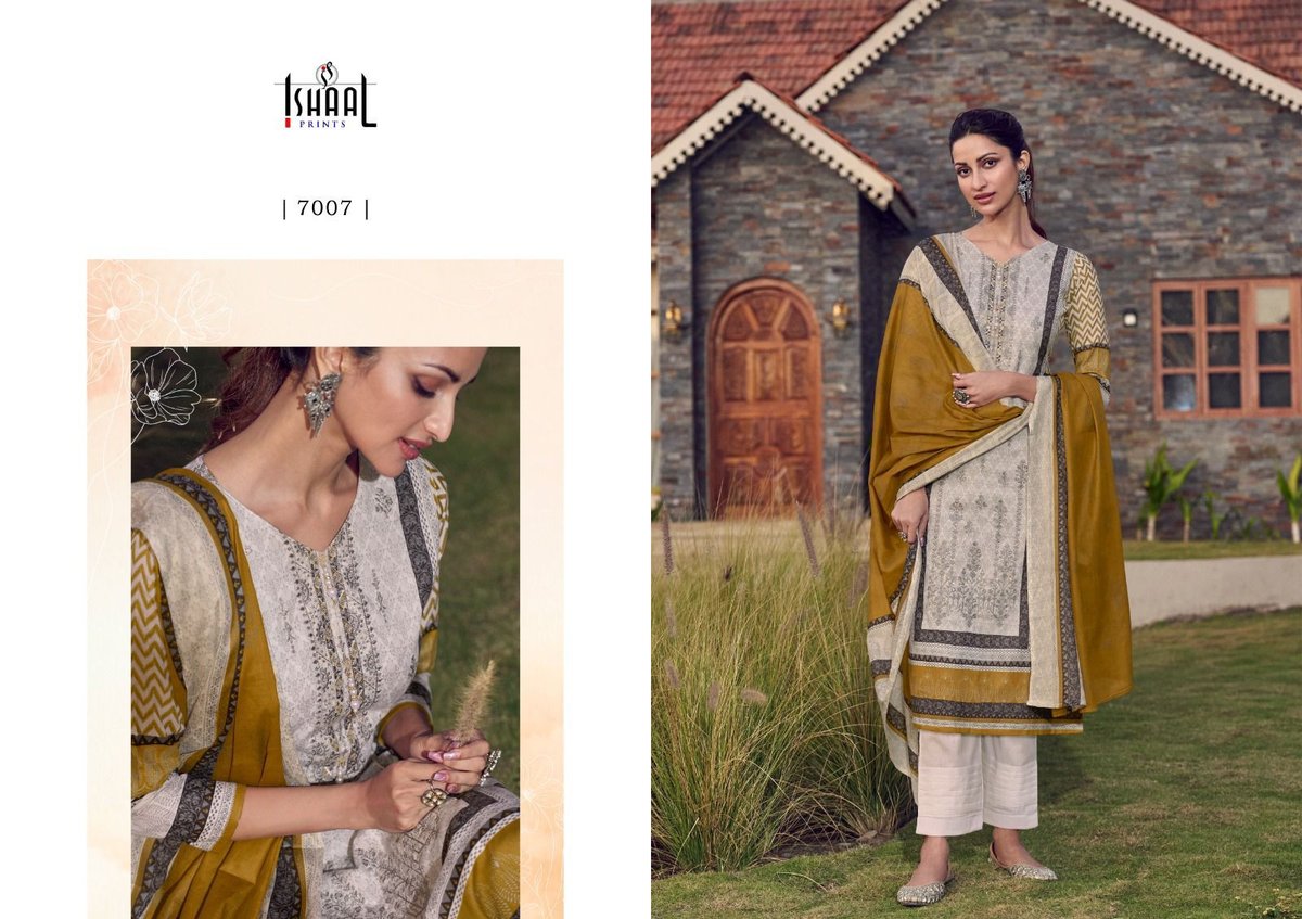 ISHAAL PRINTS EMBROIDERED VOL-7 7001 TO 7010 7