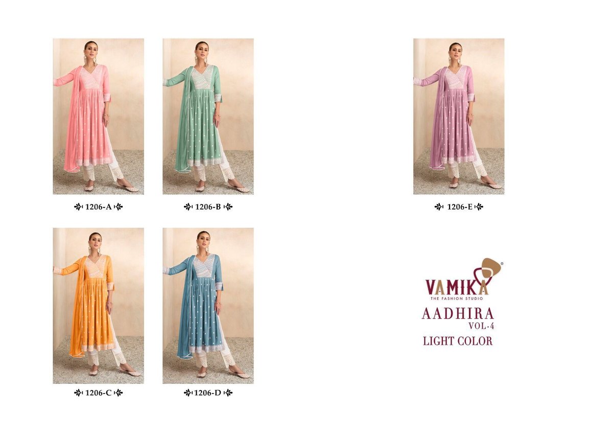 Vamika Fashion Aadhira Vol-4 Light 1206 Colors 6