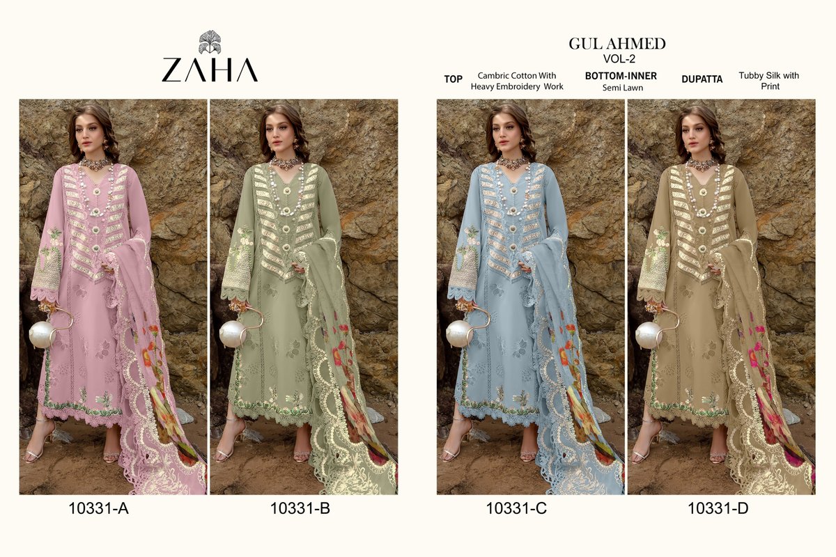 ZAHA GUL AHMED VOL-2 10331-A TO 10331-D 5