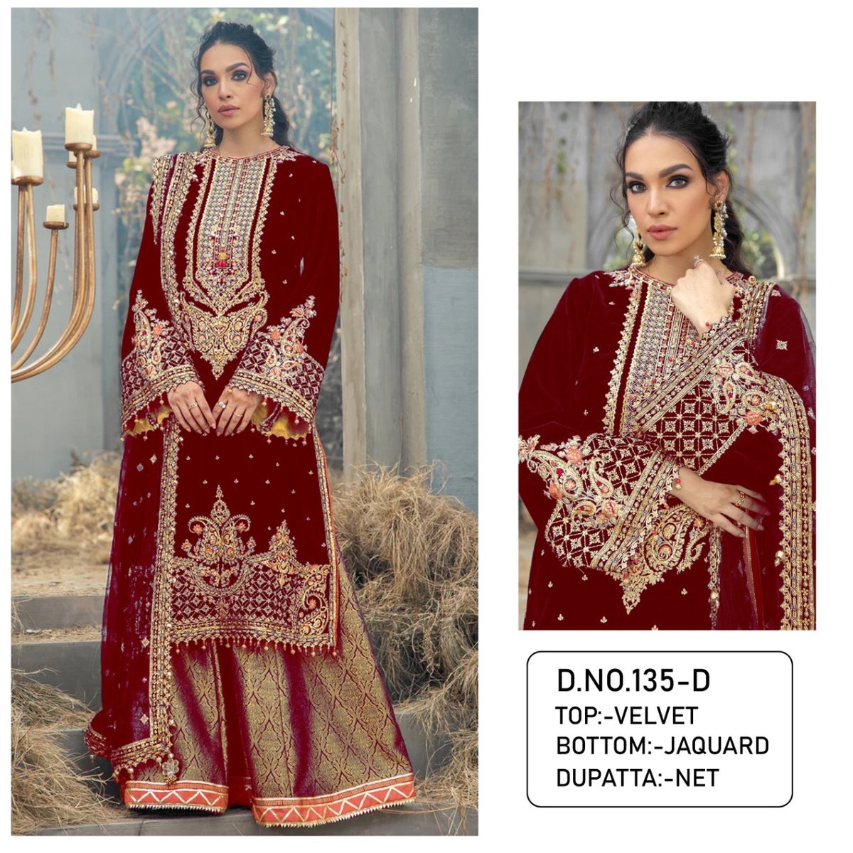 Pakistani Designer Suits KF-135 Colors 5
