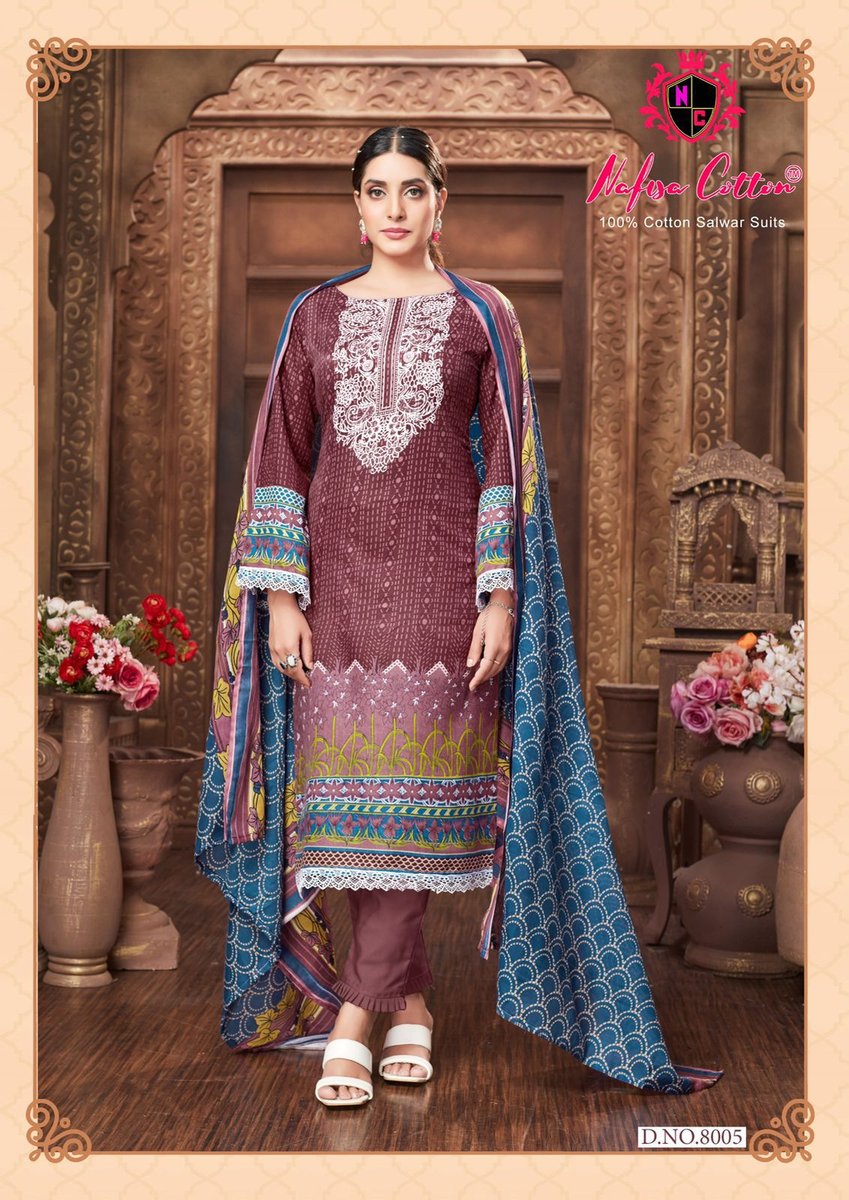 NAFISHA COTTON SAFINA KARACHI SUITS VOL-08 8001 TO 8006 5