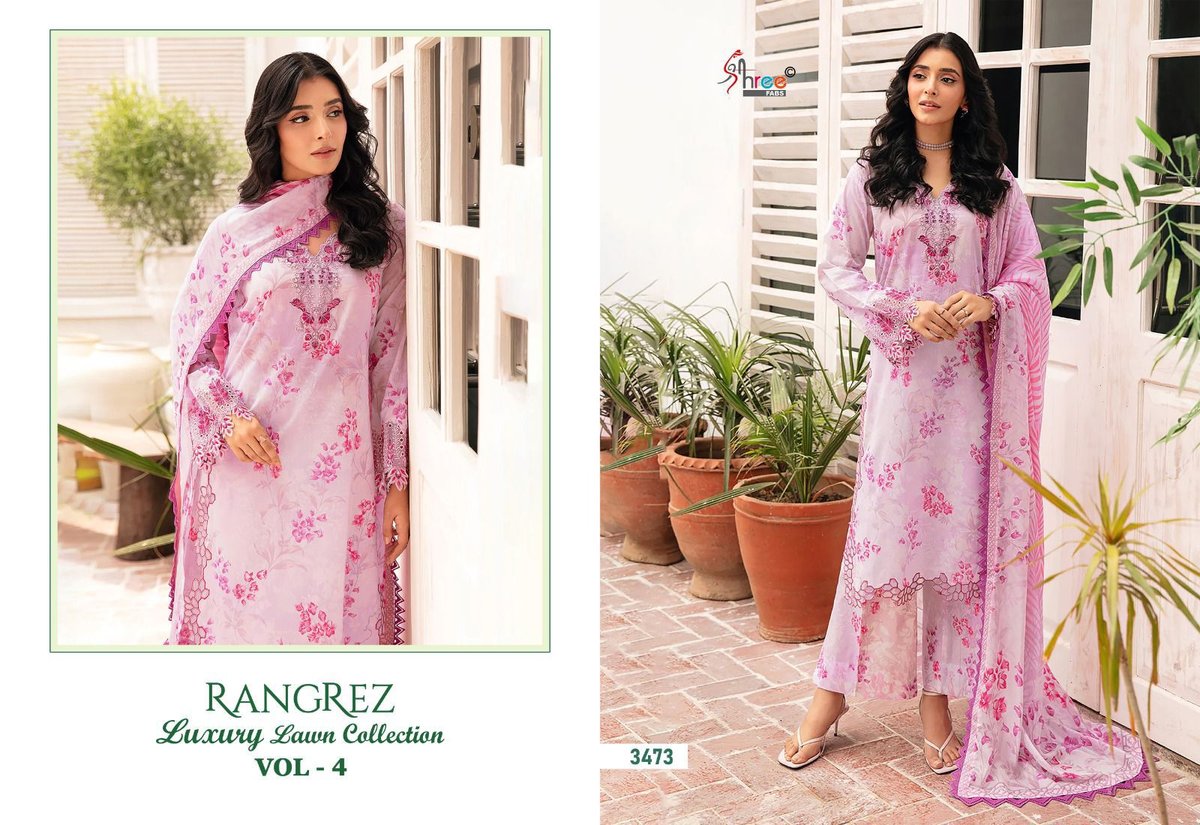 SHREE FAB RANGREZ LUXURY LAWN COLLECTION VOL-04 3470 TO 3476 4