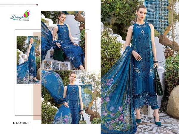 SANIYA TRENDZ MARIA B CHIKANKARI VOL-24 7078