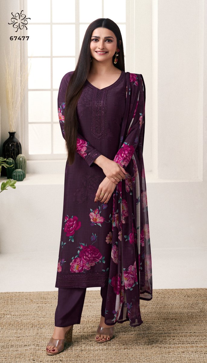 VINAY FASHION SILKINA ROYAL CREPE VOL-44 67471 TO 67480 7