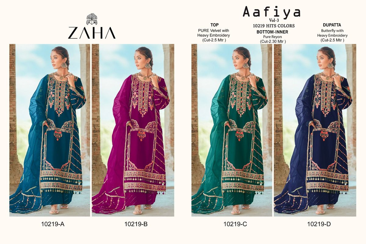 Zaha Aafiya Vol-3 10219 Colors 9