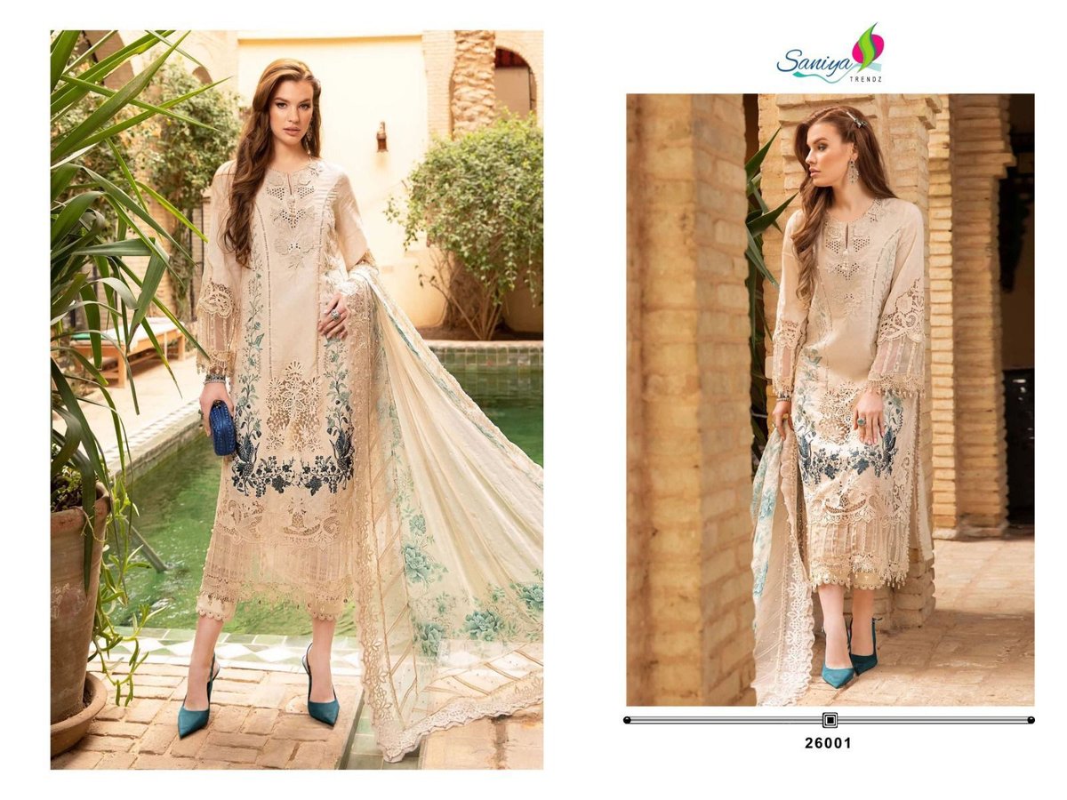 SANIYA TRENDZ MARIA B LAWN VOL-26 26001 TO 26004 1