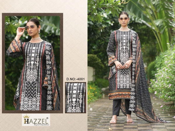 HAZZEL BIN SAEED LUXURY LAWN COLLECTION VOL - 04 4001 TO 4003