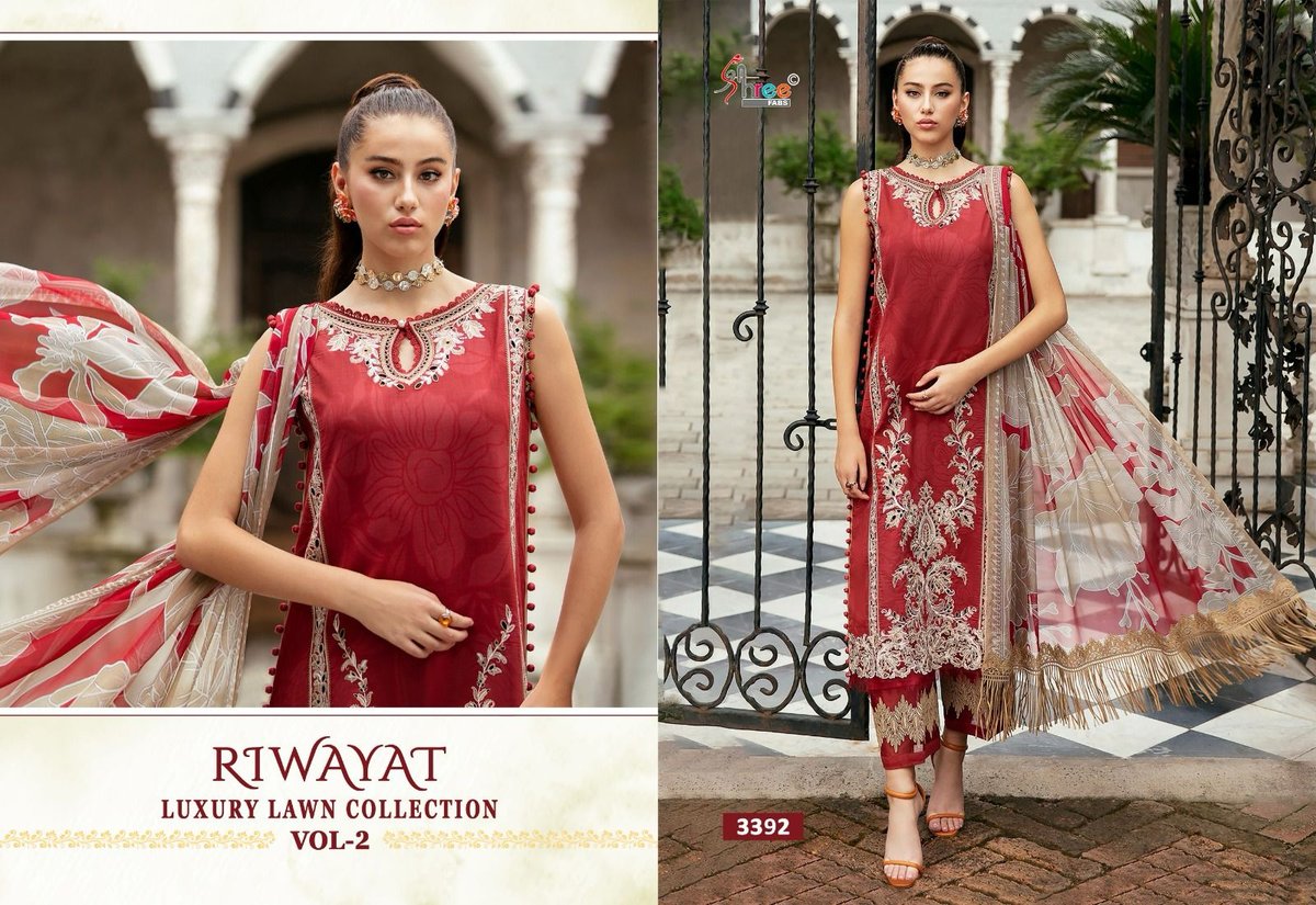 SHREE FAB RIWAYAT LUXURY LAWN COLLECTION VOL-02 3390 TO 3396 3