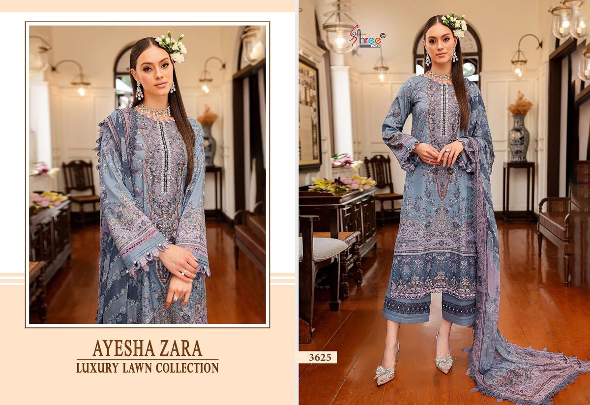 SHREE FAB AYESHA ZARA LUXURY LAWN COLLECTION 3623 TO 3628 3
