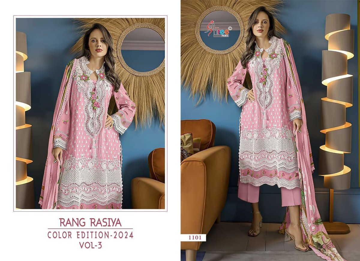 SHREE FABS RANG RASIYA COLOR EDITION - 3 1101-A TO 1101-D 1