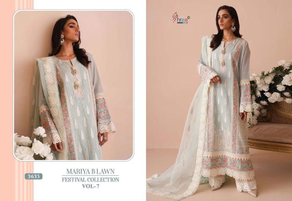 SHREE FAB MARIYA B FESTIVAL LAWN COLLECTION VOL-7 3635 TO 3637