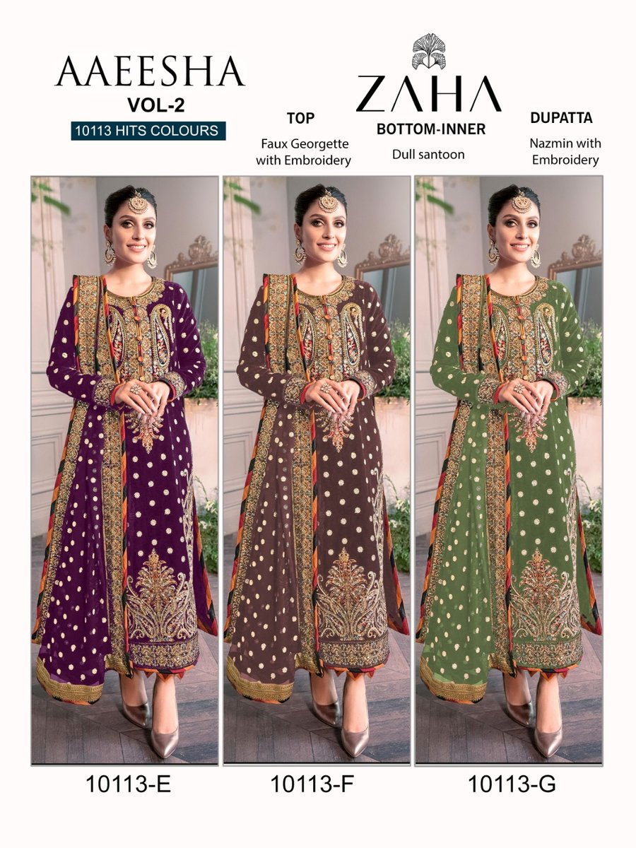 Zaha Aaeesha Vol-2 10113 Colors 7