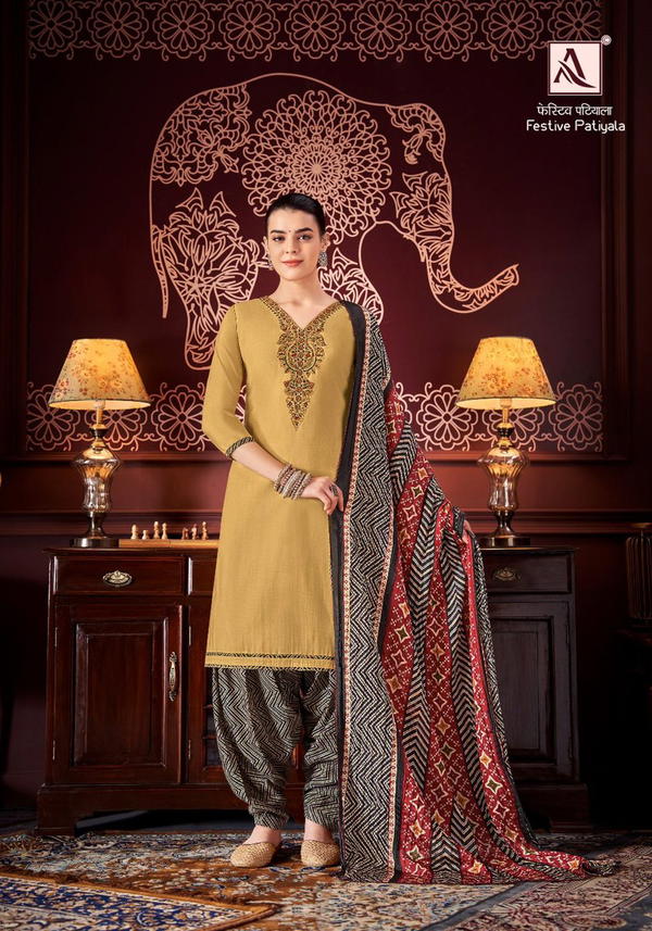 ALOK SUIT FESTIVE PATIYALA H-1400-001 TO H-1400-008