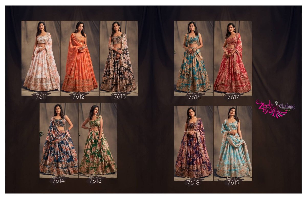 ZEEL FLORAL VOL-2 7611 TO 7619 10