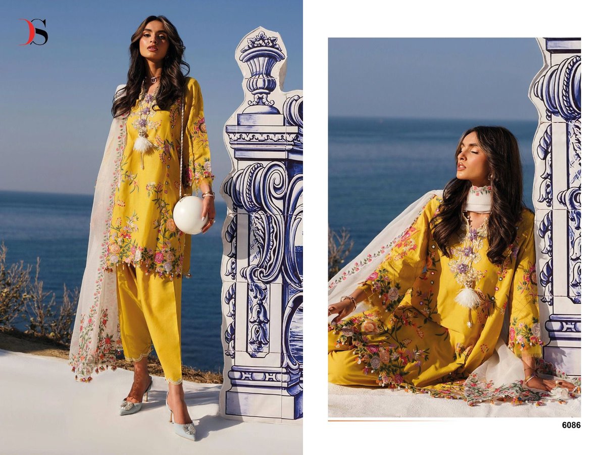 DEEPSY SUITS SANA SAFINAZ MUZLIN EMBROIDERED - 24 6081 TO 6086 6