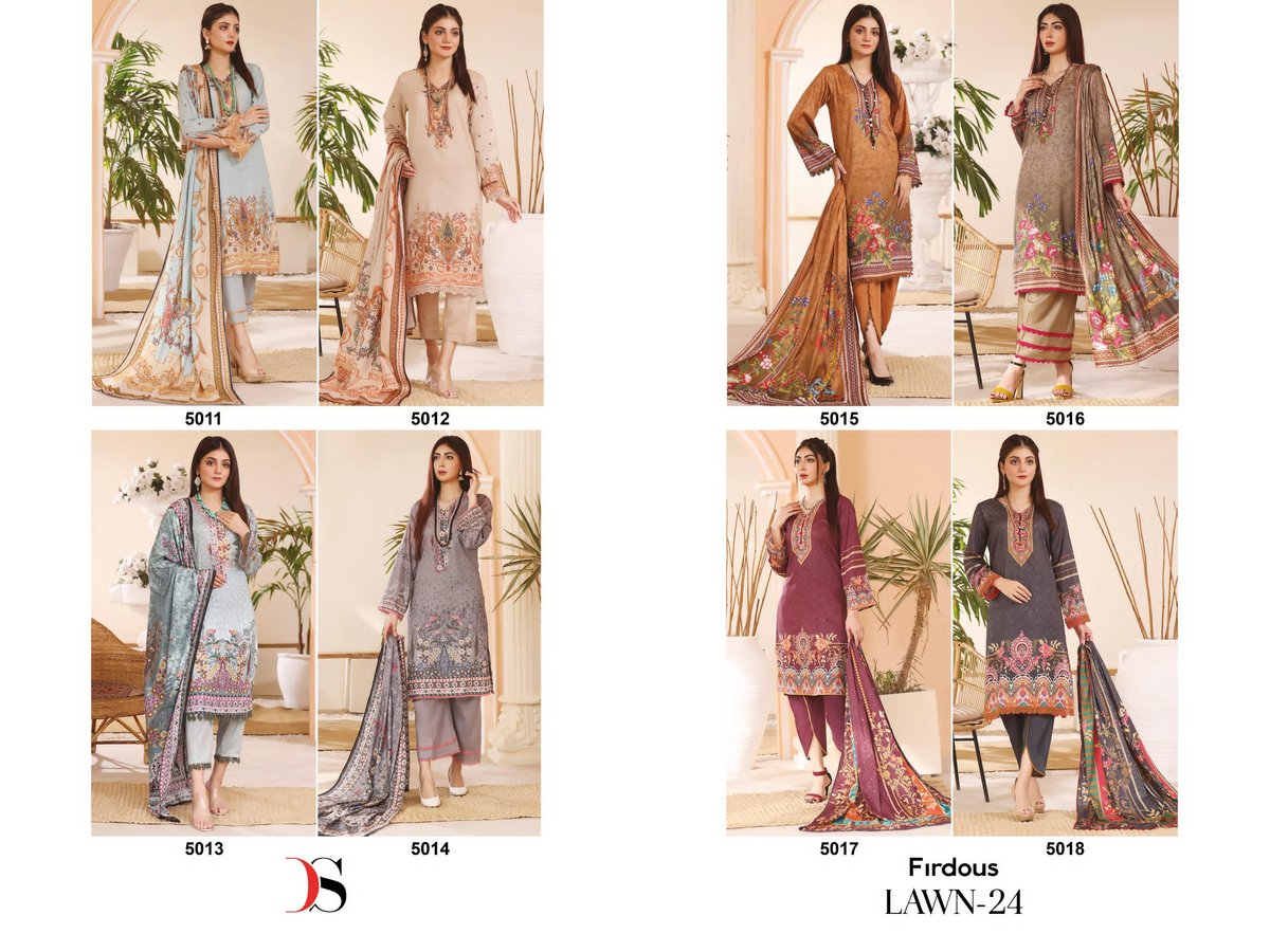 DEEPSY SUITS FIRDOUS LAWN 24 5011 TO 5018 9
