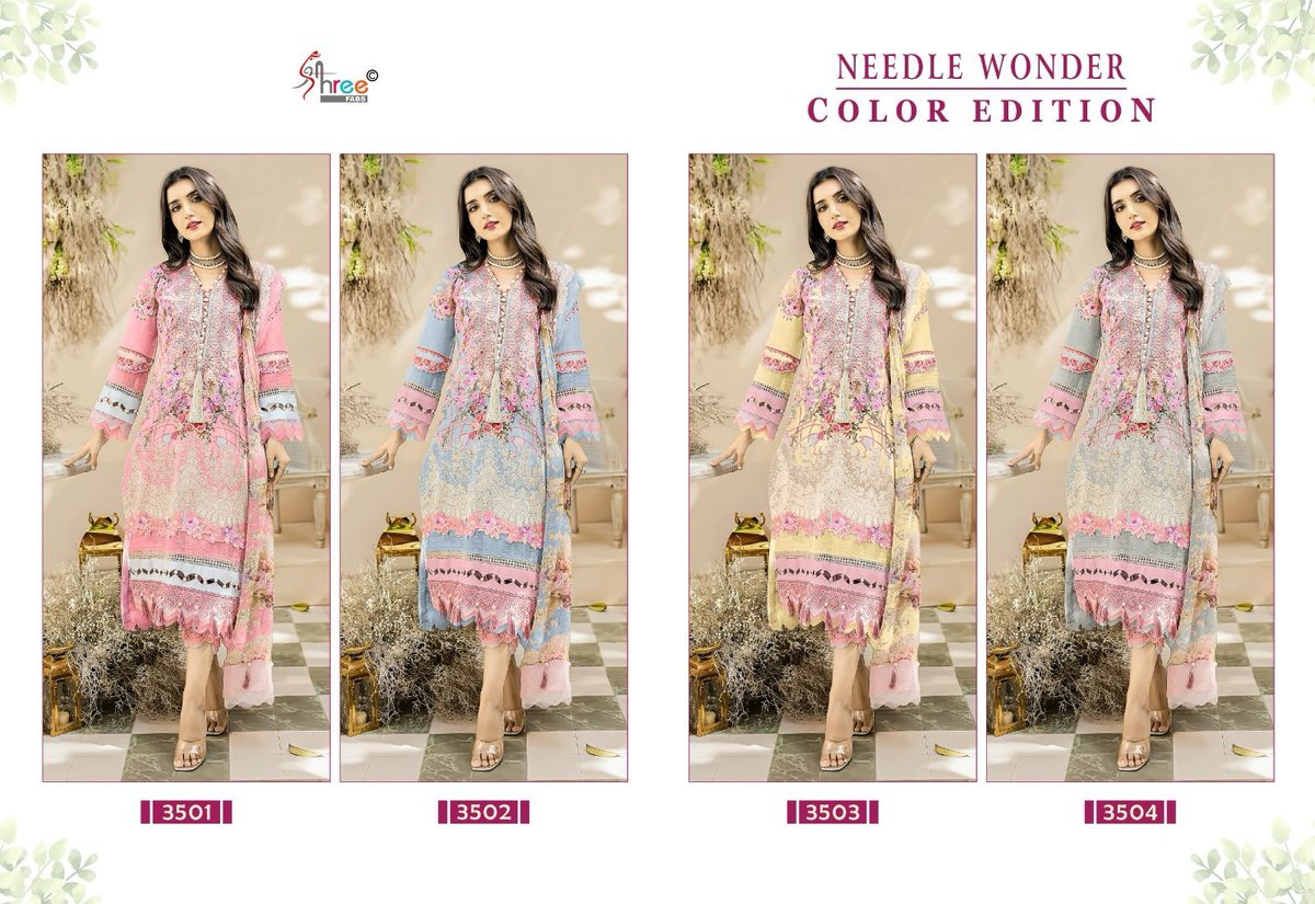 SHREE FAB NEEDLE WONDER COLOUR EDITION 3501 TO 3504 5
