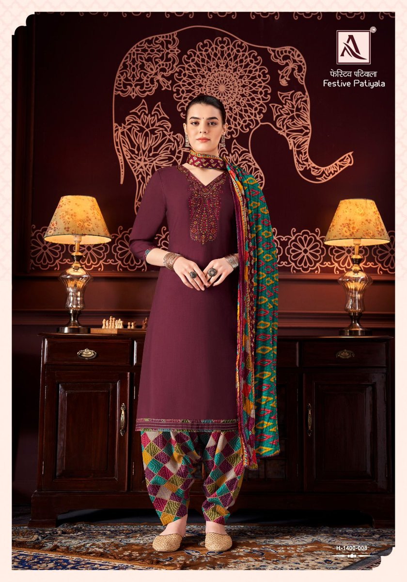 ALOK SUIT FESTIVE PATIYALA H-1400-001 TO H-1400-008 8